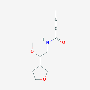 molecular formula C11H17NO3 B2640699 N-[2-Methoxy-2-(oxolan-3-yl)ethyl]but-2-ynamide CAS No. 2411196-16-0