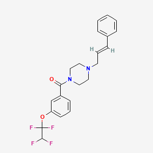 molecular formula C22H22F4N2O2 B2640700 1-[(2E)-3-phenylprop-2-en-1-yl]-4-[3-(1,1,2,2-tetrafluoroethoxy)benzoyl]piperazine CAS No. 1025268-48-7