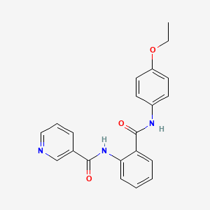 molecular formula C21H19N3O3 B2640706 N-{2-[(4-ethoxyphenyl)carbamoyl]phenyl}pyridine-3-carboxamide CAS No. 326920-26-7