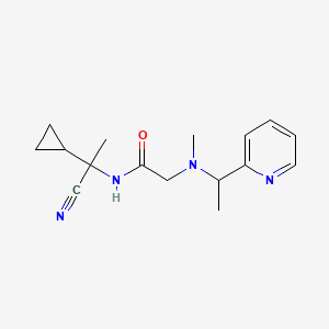 molecular formula C16H22N4O B2640709 N-(1-cyano-1-cyclopropylethyl)-2-{methyl[1-(pyridin-2-yl)ethyl]amino}acetamide CAS No. 1797361-48-8