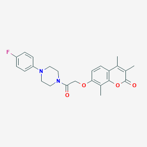 molecular formula C24H25FN2O4 B264071 7-{2-[4-(4-fluorophenyl)piperazin-1-yl]-2-oxoethoxy}-3,4,8-trimethyl-2H-chromen-2-one 