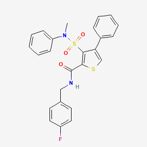 molecular formula C25H21FN2O3S2 B2640718 N-[(4-fluorophenyl)methyl]-3-[methyl(phenyl)sulfamoyl]-4-phenylthiophene-2-carboxamide CAS No. 1105202-86-5