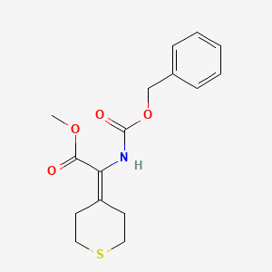 molecular formula C16H19NO4S B2640720 Methyl 2-(Cbz-amino)-2-(tetrahydrothiopyran-4-ylidene)acetate CAS No. 894790-18-2