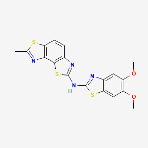 molecular formula C18H14N4O2S3 B2640733 N-(5,6-dimethoxy-1,3-benzothiazol-2-yl)-7-methyl-[1,3]thiazolo[5,4-e][1,3]benzothiazol-2-amine CAS No. 890951-70-9