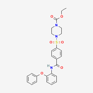 molecular formula C26H27N3O6S B2640734 ethyl 4-{4-[(2-phenoxyphenyl)carbamoyl]benzenesulfonyl}piperazine-1-carboxylate CAS No. 399001-29-7