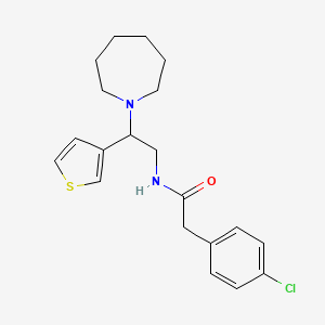 molecular formula C20H25ClN2OS B2640748 N-(2-(azepan-1-yl)-2-(thiophen-3-yl)ethyl)-2-(4-chlorophenyl)acetamide CAS No. 954648-95-4