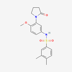 molecular formula C19H22N2O4S B2640749 N-(4-methoxy-3-(2-oxopyrrolidin-1-yl)phenyl)-3,4-dimethylbenzenesulfonamide CAS No. 941872-28-2