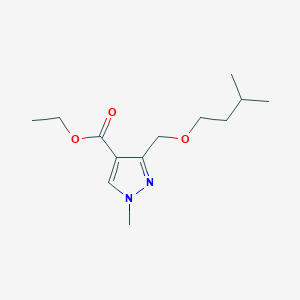 molecular formula C13H22N2O3 B2640755 Ethyl 1-methyl-3-(3-methylbutoxymethyl)pyrazole-4-carboxylate CAS No. 1975117-78-2