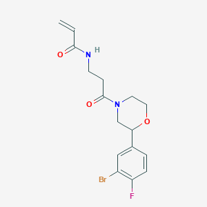 molecular formula C16H18BrFN2O3 B2640758 N-[3-[2-(3-Bromo-4-fluorophenyl)morpholin-4-yl]-3-oxopropyl]prop-2-enamide CAS No. 2199831-81-5