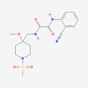 molecular formula C17H22N4O5S B2640767 N'-(2-cyanophenyl)-N-[(1-methanesulfonyl-4-methoxypiperidin-4-yl)methyl]ethanediamide CAS No. 2415470-20-9
