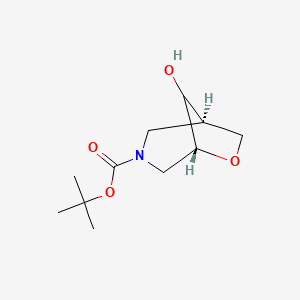 molecular formula C11H19NO4 B2640768 tert-butyl (1S,5S,8S)-rel-8-hydroxy-6-oxa-3-azabicyclo[3.2.1]octane-3-carboxylate CAS No. 1228676-24-1