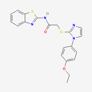 molecular formula C20H18N4O2S2 B2640774 N-(1,3-benzothiazol-2-yl)-2-{[1-(4-ethoxyphenyl)-1H-imidazol-2-yl]sulfanyl}acetamide CAS No. 688336-44-9