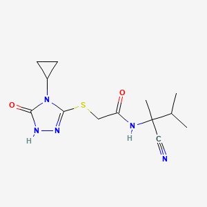 molecular formula C13H19N5O2S B2640781 N-(1-cyano-1,2-dimethylpropyl)-2-[(4-cyclopropyl-5-oxo-4,5-dihydro-1H-1,2,4-triazol-3-yl)sulfanyl]acetamide CAS No. 1090046-33-5