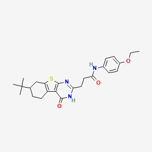 molecular formula C25H31N3O3S B2640795 N-(4-ETHOXYPHENYL)-3-[7-(2-METHYL-2-PROPANYL)-4-OXO-3,4,5,6,7,8-HEXAHYDRO[1]BENZOTHIENO[2,3-D]PYRIMIDIN-2-YL]PROPANAMIDE CAS No. 950314-52-0