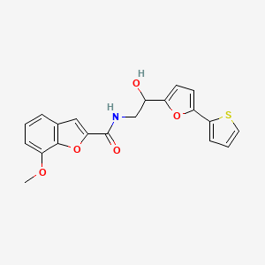 molecular formula C20H17NO5S B2640798 N-{2-hydroxy-2-[5-(thiophen-2-yl)furan-2-yl]ethyl}-7-methoxy-1-benzofuran-2-carboxamide CAS No. 2320576-33-6