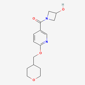molecular formula C15H20N2O4 B2640809 1-{6-[(oxan-4-yl)methoxy]pyridine-3-carbonyl}azetidin-3-ol CAS No. 2034270-51-2