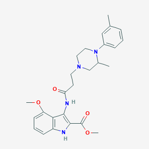 molecular formula C26H32N4O4 B264086 methyl 4-methoxy-3-({3-[3-methyl-4-(3-methylphenyl)piperazin-1-yl]propanoyl}amino)-1H-indole-2-carboxylate 
