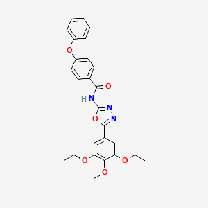 molecular formula C27H27N3O6 B2640902 4-phenoxy-N-[5-(3,4,5-triethoxyphenyl)-1,3,4-oxadiazol-2-yl]benzamide CAS No. 891129-48-9