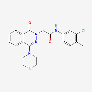 molecular formula C21H21ClN4O2S B2640910 N-(3-chloro-4-methylphenyl)-2-[1-oxo-4-(thiomorpholin-4-yl)-1,2-dihydrophthalazin-2-yl]acetamide CAS No. 1251588-55-2