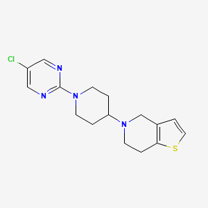 B2640919 5-[1-(5-Chloropyrimidin-2-yl)piperidin-4-yl]-6,7-dihydro-4H-thieno[3,2-c]pyridine CAS No. 2379985-00-7
