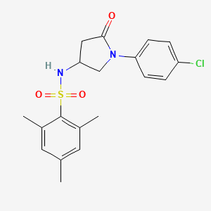 N-(1-(4-chlorophenyl)-5-oxopyrrolidin-3-yl)-2,4,6-trimethylbenzenesulfonamide