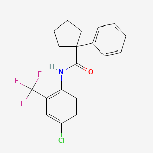 molecular formula C19H17ClF3NO B2640926 N-(4-Chloro-2-(trifluoromethyl)phenyl)(phenylcyclopentyl)formamide CAS No. 1023540-70-6