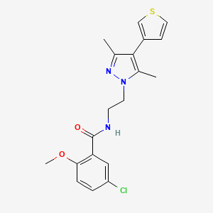 5-chloro-N-(2-(3,5-dimethyl-4-(thiophen-3-yl)-1H-pyrazol-1-yl)ethyl)-2-methoxybenzamide