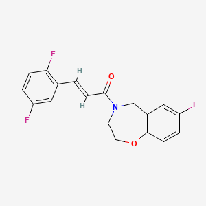 (E)-3-(2,5-difluorophenyl)-1-(7-fluoro-2,3-dihydrobenzo[f][1,4]oxazepin-4(5H)-yl)prop-2-en-1-one