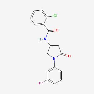 2-chloro-N-(1-(3-fluorophenyl)-5-oxopyrrolidin-3-yl)benzamide