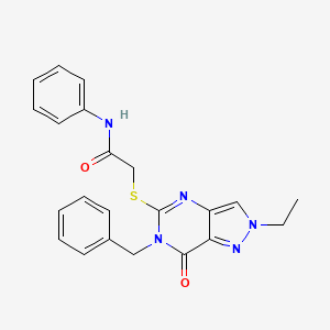 2-((6-benzyl-2-ethyl-7-oxo-6,7-dihydro-2H-pyrazolo[4,3-d]pyrimidin-5-yl)thio)-N-phenylacetamide
