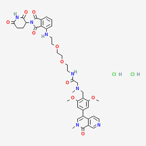 2-[[[4-(1,2-Dihydro-2-methyl-1-oxo-2,7-naphthyridin-4-yl)-2-6-dimethoxyphenyl]methyl]methylamino]-N-[2-[2-[2-[[2-(2,6-dioxo-3-piperidinyl)-2,3-dihydro-1,3-dioxo-1H-isoindol-4-yl]amino]ethoxy]ethoxy]ethyl]acetamide dihydrochloride