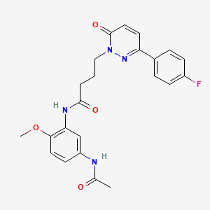 molecular formula C23H23FN4O4 B2640955 N-(5-acetamido-2-methoxyphenyl)-4-(3-(4-fluorophenyl)-6-oxopyridazin-1(6H)-yl)butanamide CAS No. 946321-76-2