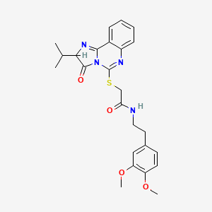 molecular formula C25H28N4O4S B2640957 N-[2-(3,4-dimethoxyphenyl)ethyl]-2-{[3-oxo-2-(propan-2-yl)-2H,3H-imidazo[1,2-c]quinazolin-5-yl]sulfanyl}acetamide CAS No. 957939-32-1