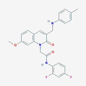 molecular formula C26H23F2N3O3 B2640965 N-(2,4-difluorophenyl)-2-(7-methoxy-3-{[(4-methylphenyl)amino]methyl}-2-oxo-1,2-dihydroquinolin-1-yl)acetamide CAS No. 894553-02-7