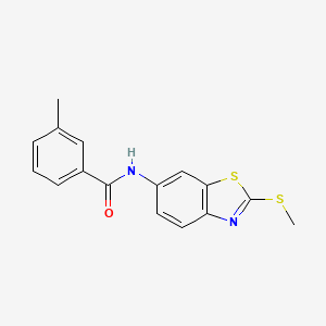 molecular formula C16H14N2OS2 B2640969 3-methyl-N-[2-(methylsulfanyl)-1,3-benzothiazol-6-yl]benzamide CAS No. 312613-90-4