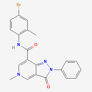 molecular formula C21H17BrN4O2 B2640977 N-(4-bromo-2-methylphenyl)-5-methyl-3-oxo-2-phenyl-2H,3H,5H-pyrazolo[4,3-c]pyridine-7-carboxamide CAS No. 921575-24-8