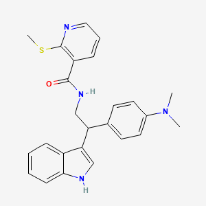 molecular formula C25H26N4OS B2640979 N-{2-[4-(dimethylamino)phenyl]-2-(1H-indol-3-yl)ethyl}-2-(methylsulfanyl)pyridine-3-carboxamide CAS No. 1099290-93-3