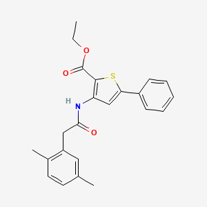 molecular formula C23H23NO3S B2641009 Ethyl 3-(2-(2,5-dimethylphenyl)acetamido)-5-phenylthiophene-2-carboxylate CAS No. 921857-80-9