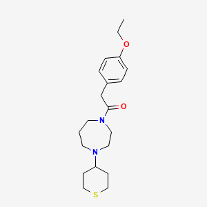 molecular formula C20H30N2O2S B2641021 2-(4-Ethoxyphenyl)-1-[4-(thian-4-yl)-1,4-diazepan-1-yl]ethanone CAS No. 2310157-73-2