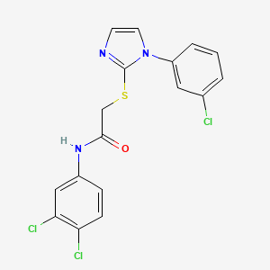 2-[1-(3-chlorophenyl)imidazol-2-yl]sulfanyl-N-(3,4-dichlorophenyl)acetamide