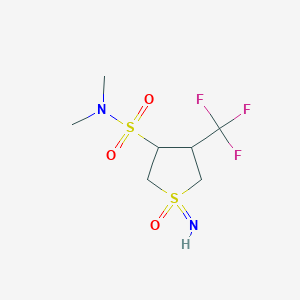 molecular formula C7H13F3N2O3S2 B2641023 1-Imino-N,N-dimethyl-1-oxo-4-(trifluoromethyl)thiolane-3-sulfonamide CAS No. 2230799-72-9