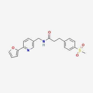 molecular formula C20H20N2O4S B2641024 N-{[6-(furan-2-yl)pyridin-3-yl]methyl}-3-(4-methanesulfonylphenyl)propanamide CAS No. 1904036-05-0