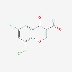 6-chloro-8-(chloromethyl)-4-oxo-4H-chromene-3-carbaldehyde