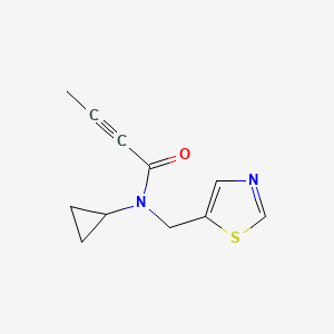molecular formula C11H12N2OS B2641057 N-Cyclopropyl-N-(1,3-thiazol-5-ylmethyl)but-2-ynamide CAS No. 2411252-51-0