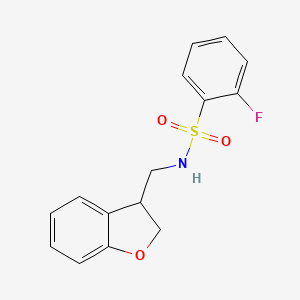 N-[(2,3-dihydro-1-benzofuran-3-yl)methyl]-2-fluorobenzene-1-sulfonamide