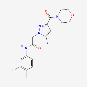 N-(3-fluoro-4-methylphenyl)-2-(5-methyl-3-(morpholine-4-carbonyl)-1H-pyrazol-1-yl)acetamide