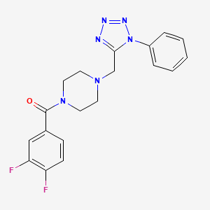 (3,4-difluorophenyl)(4-((1-phenyl-1H-tetrazol-5-yl)methyl)piperazin-1-yl)methanone