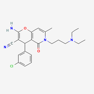 2-amino-4-(3-chlorophenyl)-6-(3-(diethylamino)propyl)-7-methyl-5-oxo-5,6-dihydro-4H-pyrano[3,2-c]pyridine-3-carbonitrile