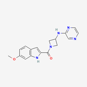 molecular formula C17H17N5O2 B2641091 N-[1-(6-methoxy-1H-indole-2-carbonyl)azetidin-3-yl]pyrazin-2-amine CAS No. 2309801-50-9