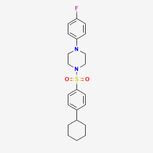 molecular formula C22H27FN2O2S B2641096 1-(4-Cyclohexylbenzenesulfonyl)-4-(4-fluorophenyl)piperazine CAS No. 445227-74-7